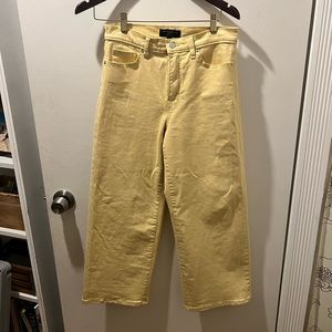 Banana republic wide leg crop yellow pants high rise